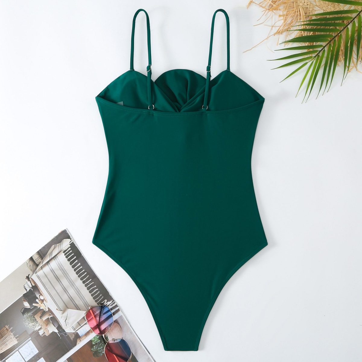 Bow One Piece French Retro Cover Belly Swimsuit in Swimsuits