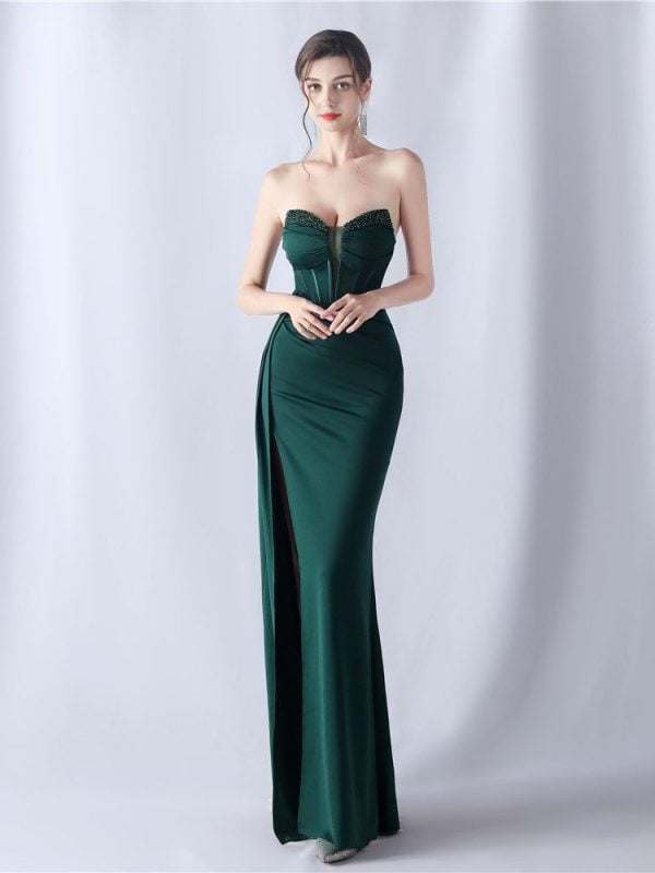 Boning Corset Waist Tight Heavy Industry Beads High End Evening Dress in Evening Dresses