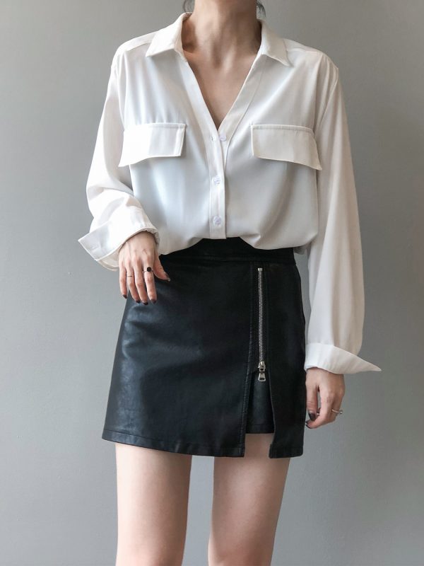 Retro Simple Long Sleeves Shirt in Blouses & Shirts