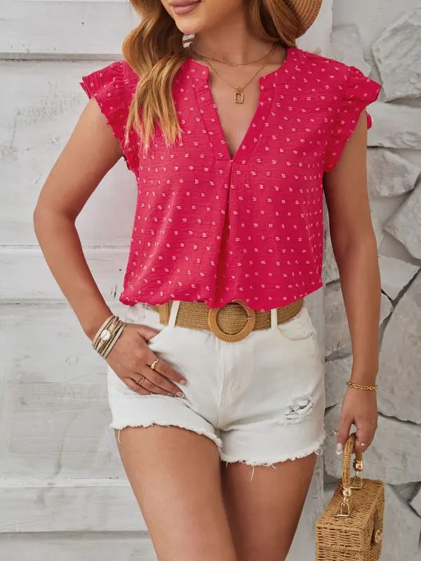 V Neck Casual Shirt in Blouses & Shirts