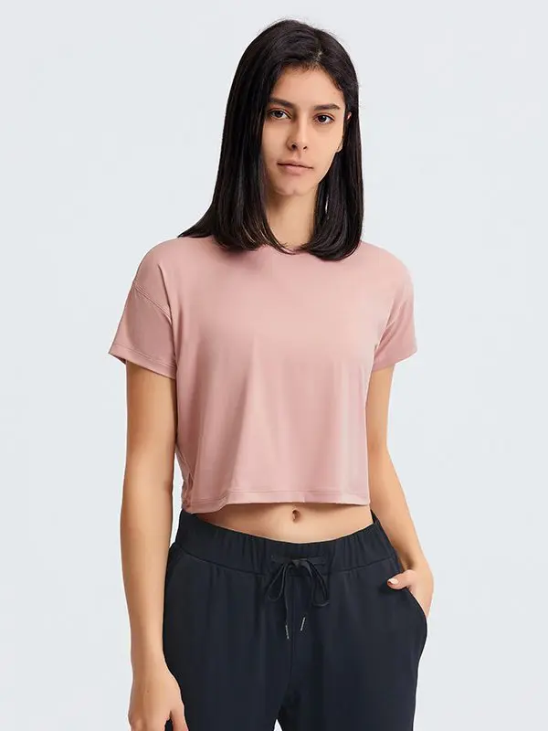 Sexy Cropped Yoga T Shirt in T-shirts & Tops