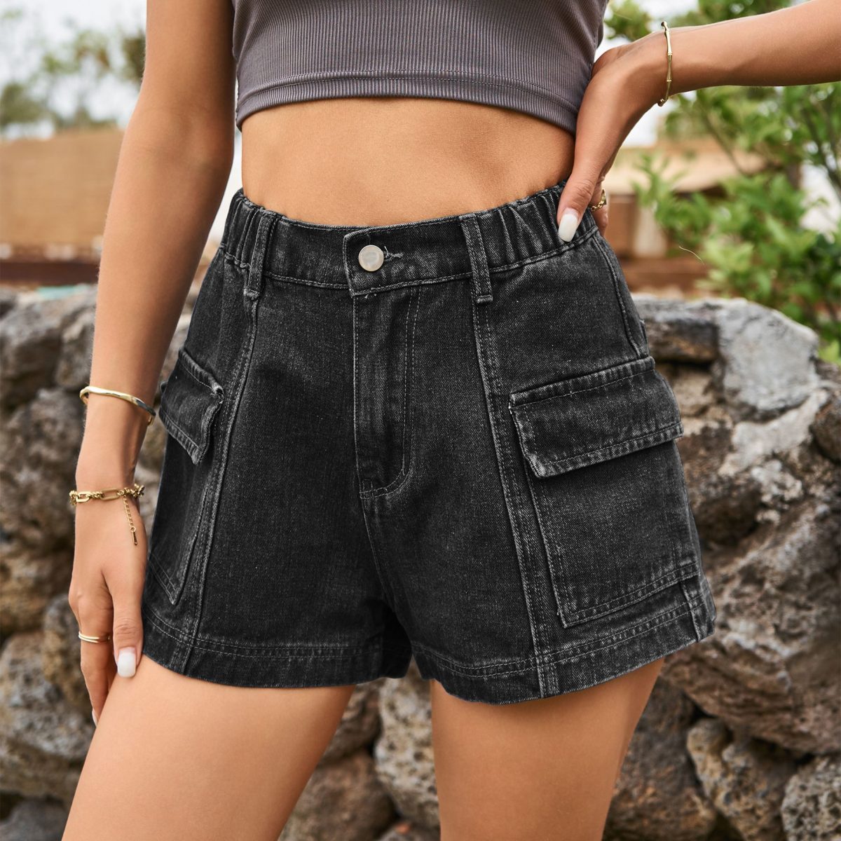 Sexy Denim Cargo Pants Shorts in Shorts