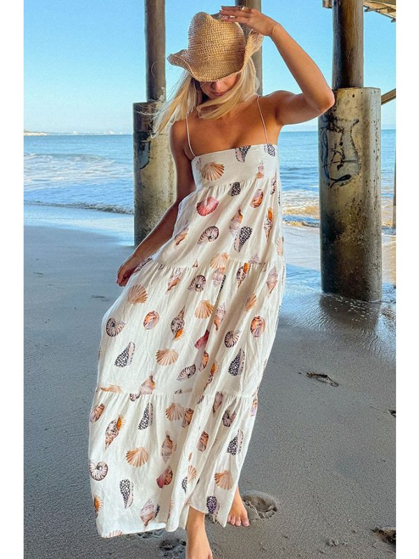 Printed Layered Loose Vacation Dress in Dresses
