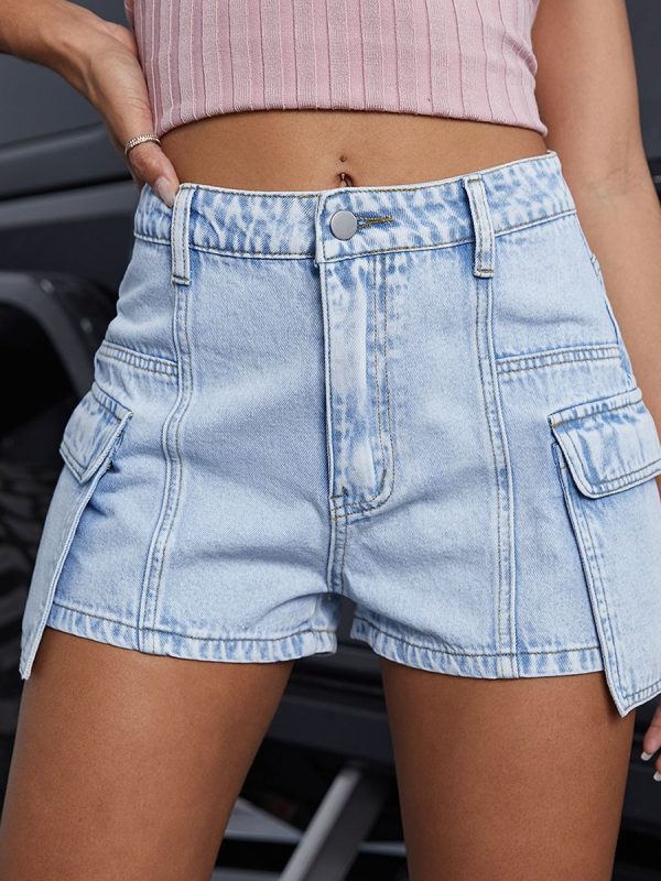 Cargo Pocket Denim Shorts in Shorts