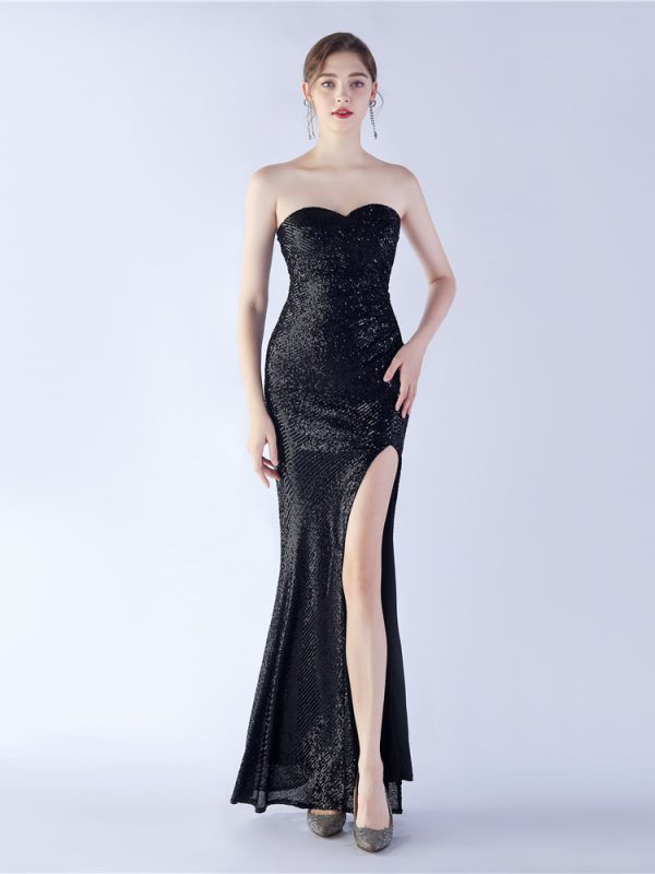 Elegant Simple Retro Tube Top Evening Dress in Evening Dresses