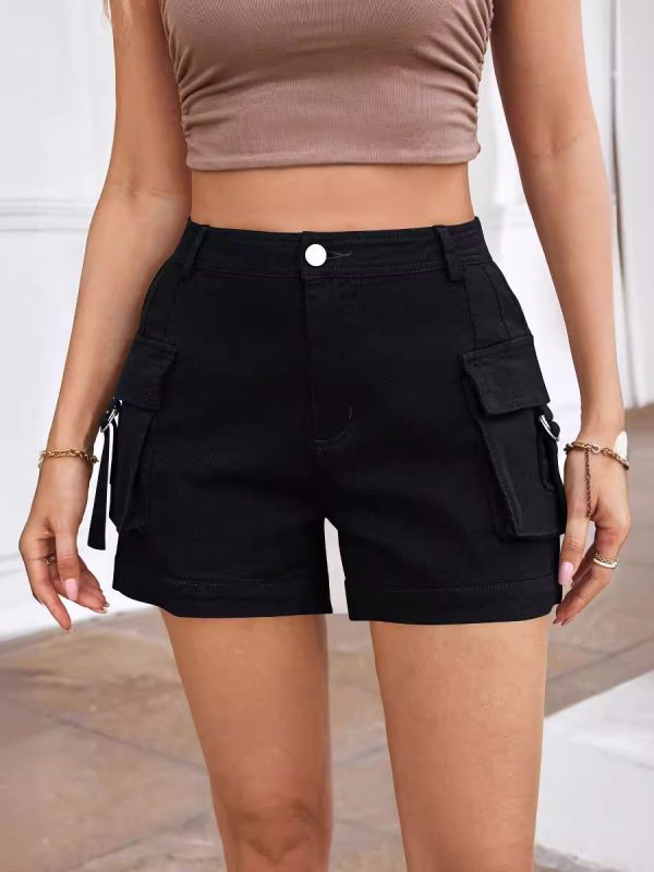 High Waist Sexy Elastic Pocket Casual Shorts in Shorts