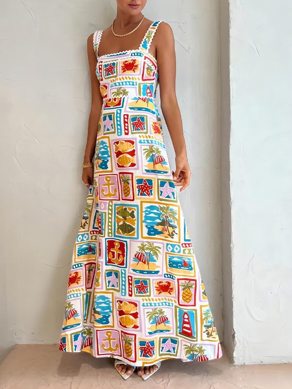 Graffiti Strap Tube Top Dress in Dresses