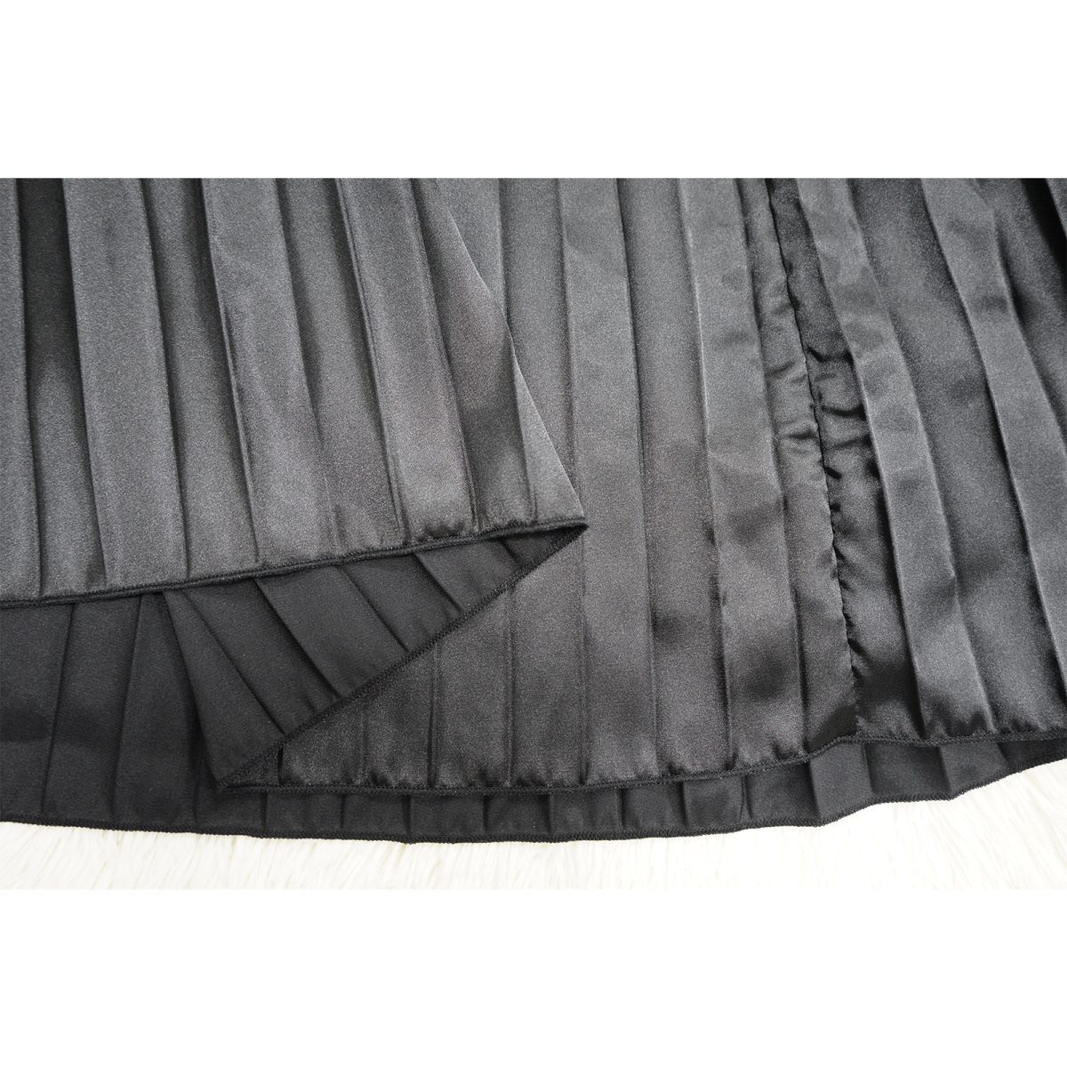 Artificial Silk Pleated Dress in Dresses