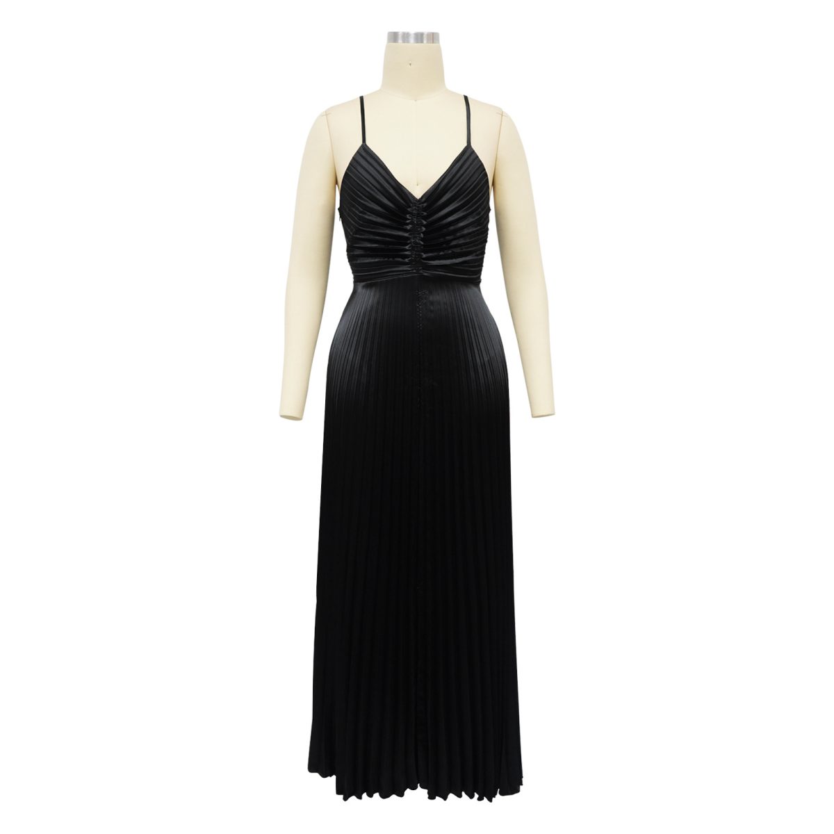 Artificial Silk Pleated Dress in Dresses