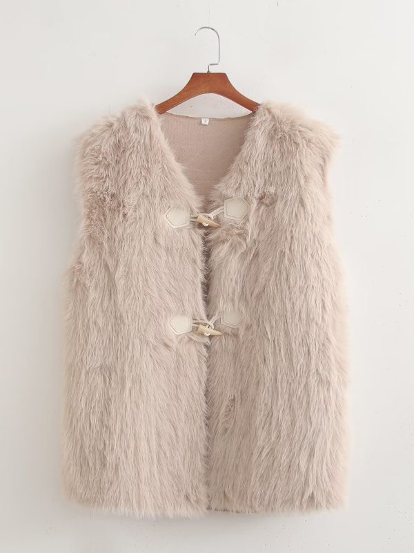 French Artificial Fur Warm Vest Jacket in Coats & Jackets